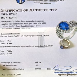 White gold and Sapphire ring